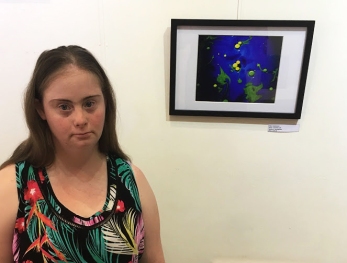 Courtney at her exhibition.
